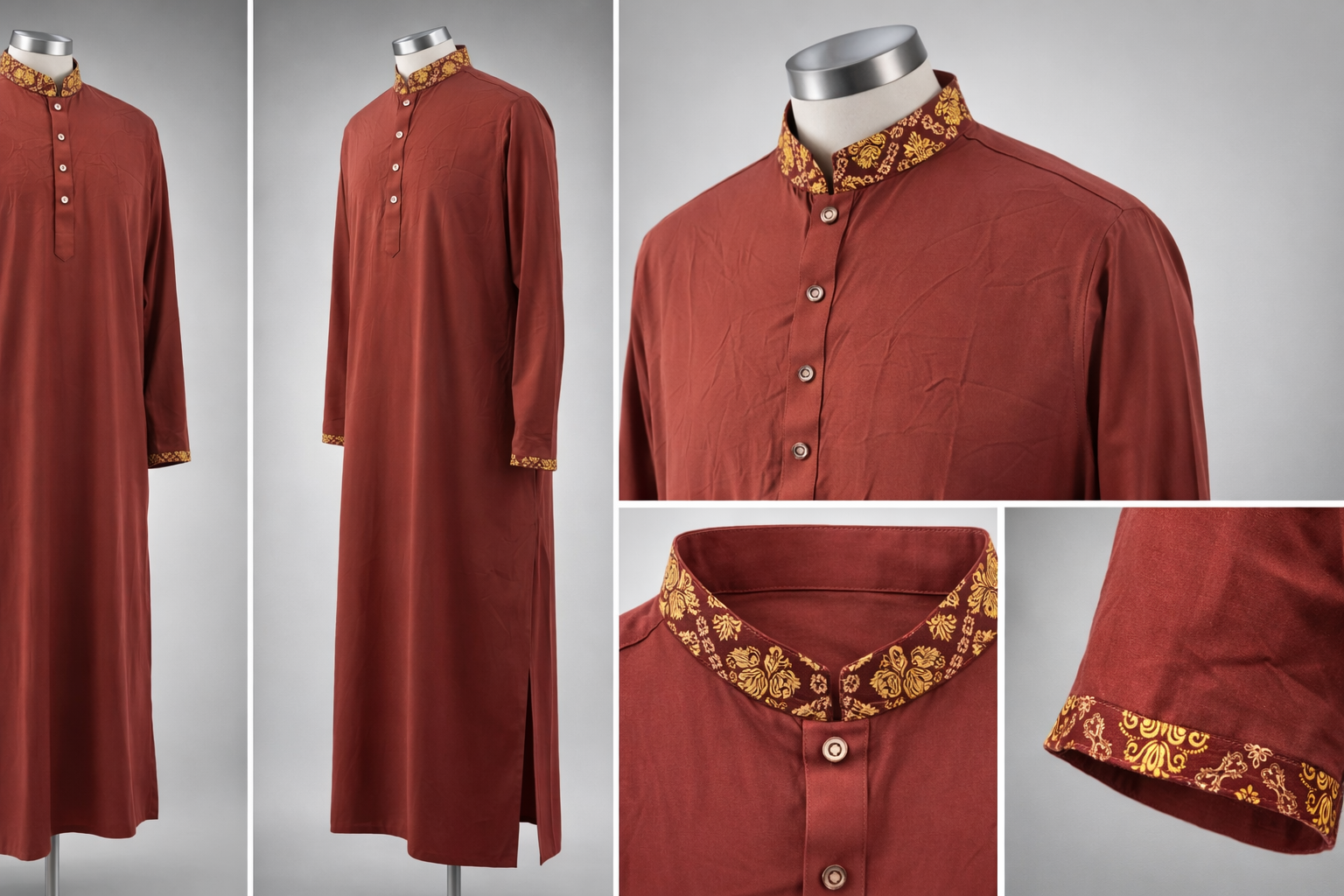 Gatsby Premium Panjabi for Men – Classic Fit | Eid & Festive Wear P562-MAROON