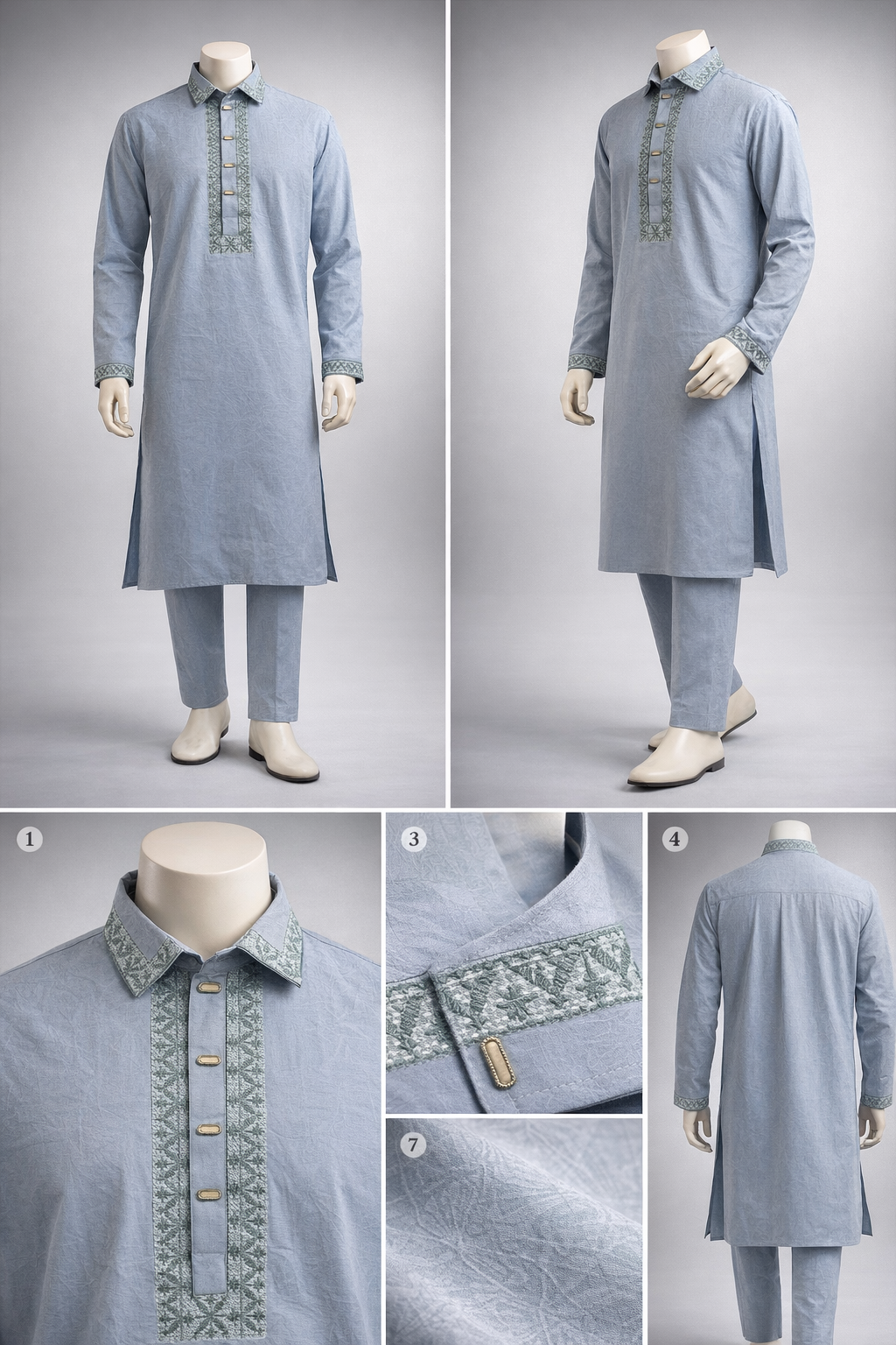 Gatsby Premium Panjabi for Men – Classic Fit | Eid & Festive Wear 06_gray