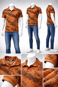 Men's Premium Textured Jacquard Polo T-Shirt – Black (Soft Collar, Luxury Pattern) 252