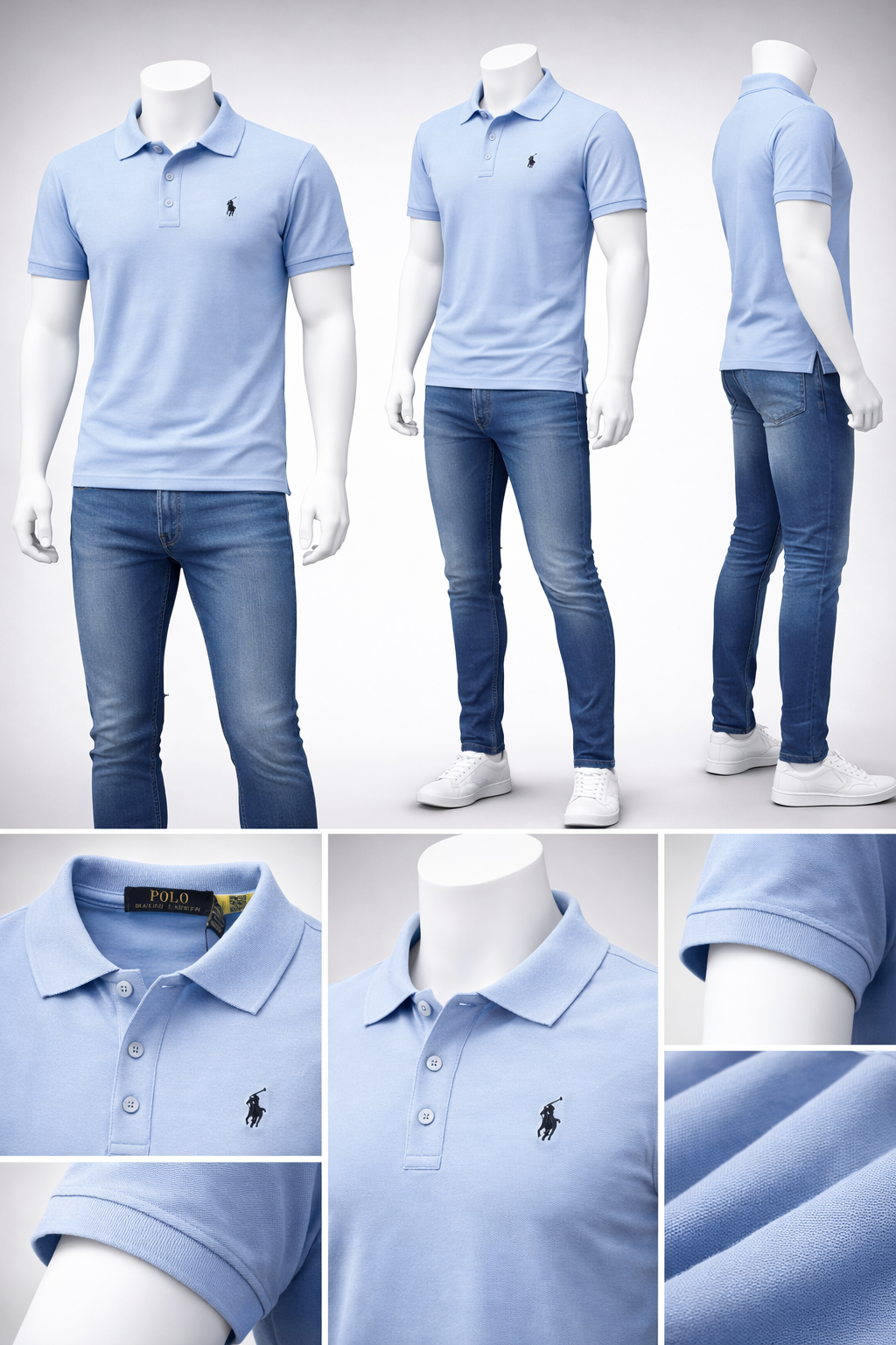 Premium polo TShirt RLPLT Sky