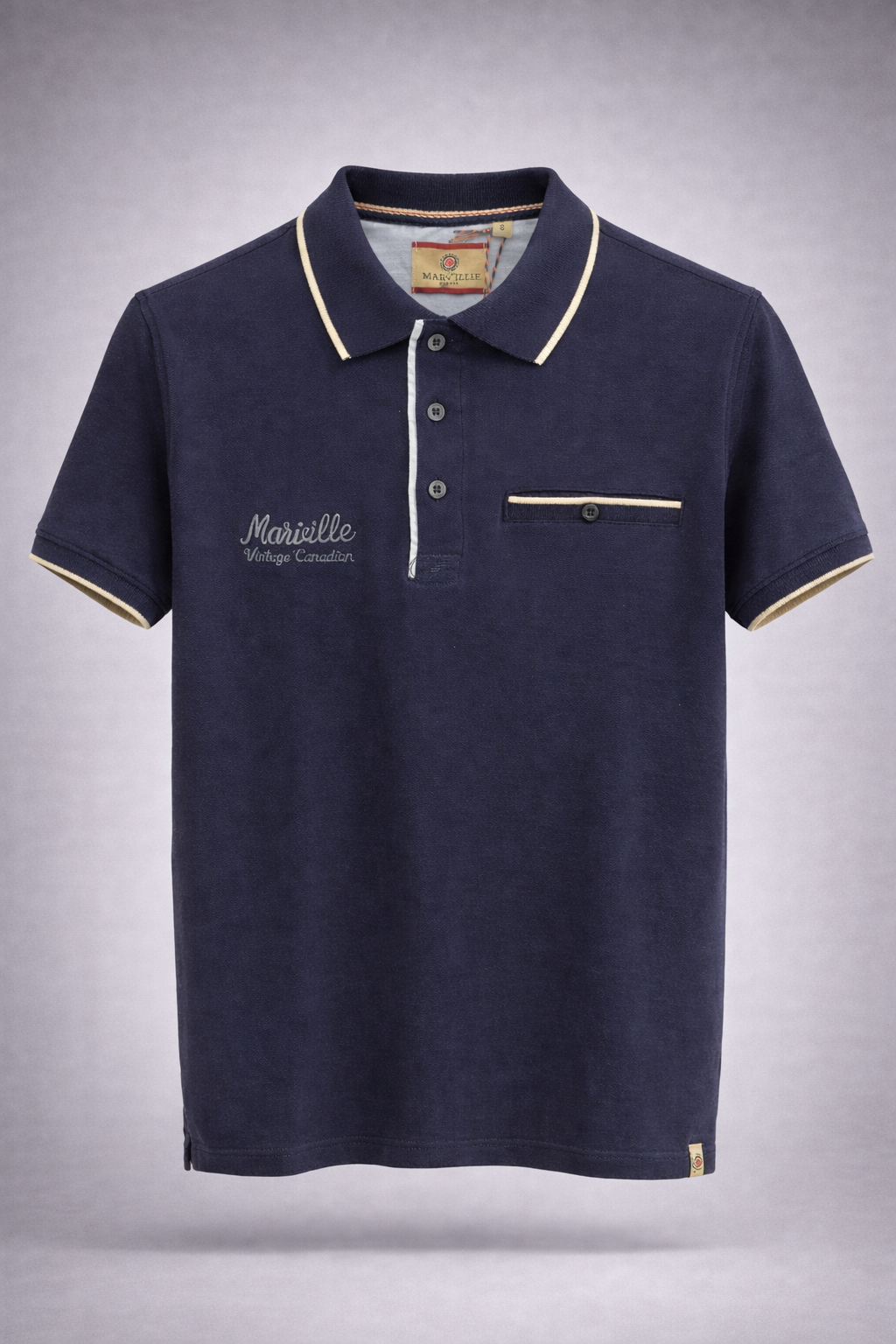 GATSBY Men’s Classic Blue Polo Shirt with Contrast Trim