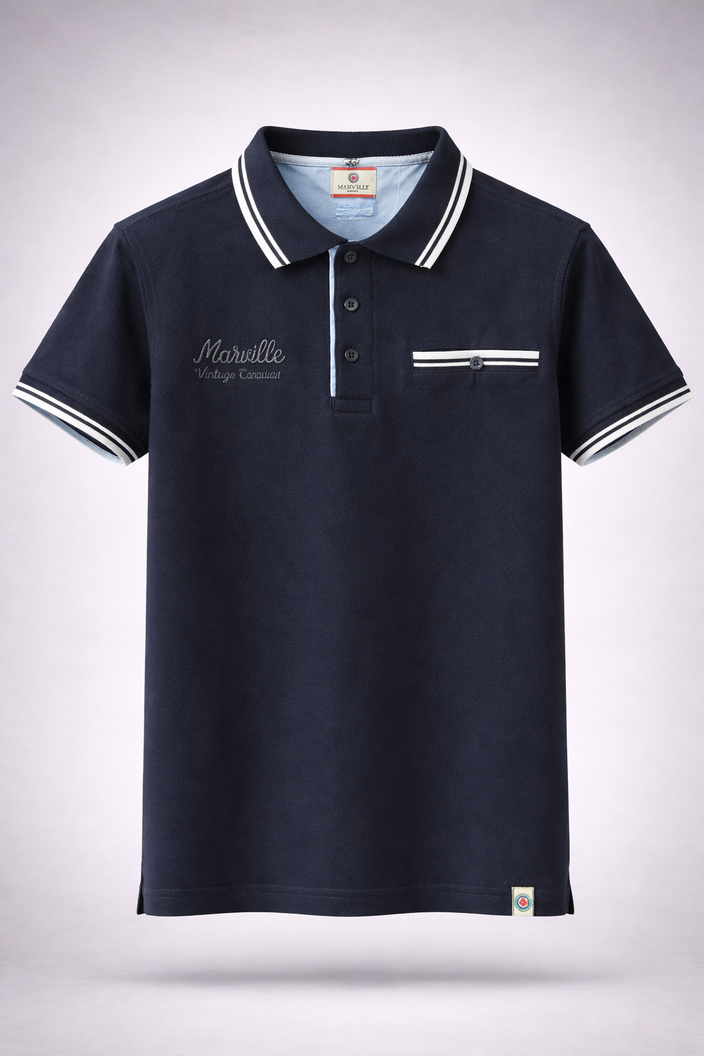 GATSBY Men’s Classic Black Polo Shirt with Contrast Trim