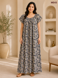 Black & White Paisley Print Maxi Dress-ME43