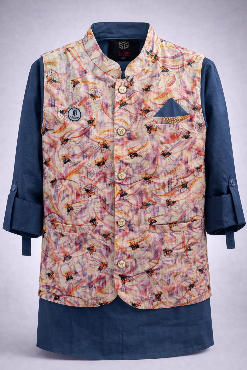 Boys Premium Kurta Pajama Set with Printed Waistcoat 410