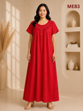 Bright Red Button Maxi Dress-ME83