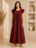 Deep Maroon Maxi Dress-ME84