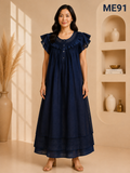 Royal Blue Button Maxi Dress-ME91