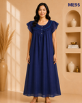 Royal Blue Button Maxi Dress-ME95