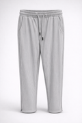 Men’s Ribbed Texture Drawstring Jogger Pants 164 Ice Grey