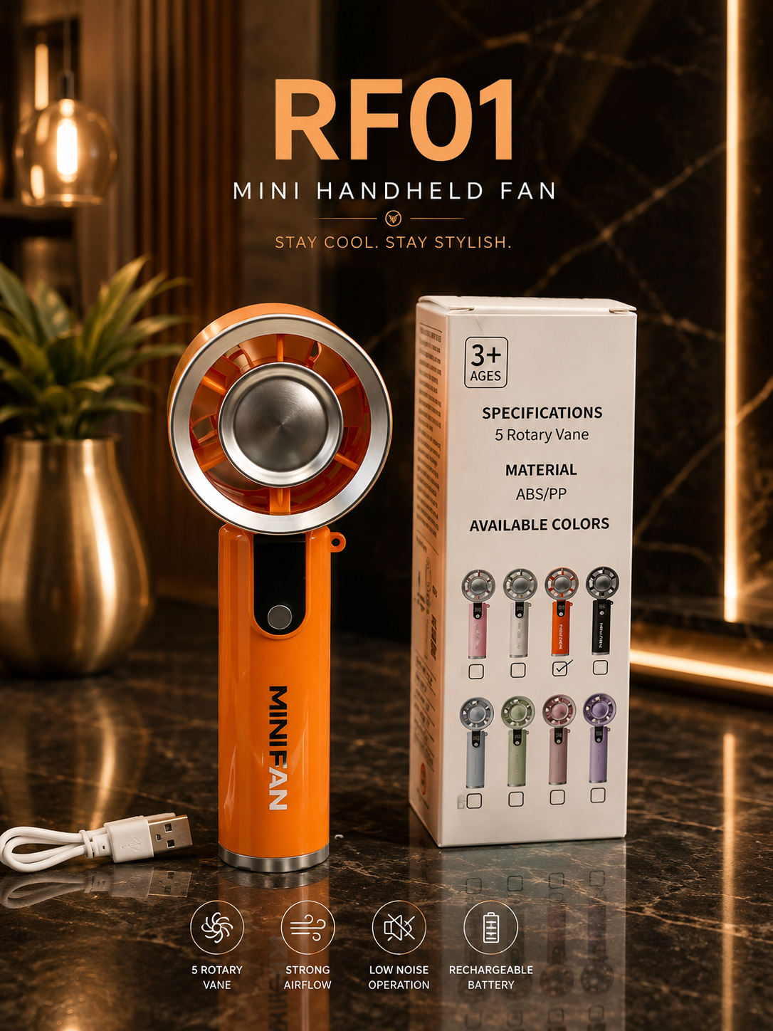 Rechargeable Mini Handheld Fan-RF01