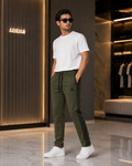 Three Stripe Full Athletic Track Pant Olive/Black