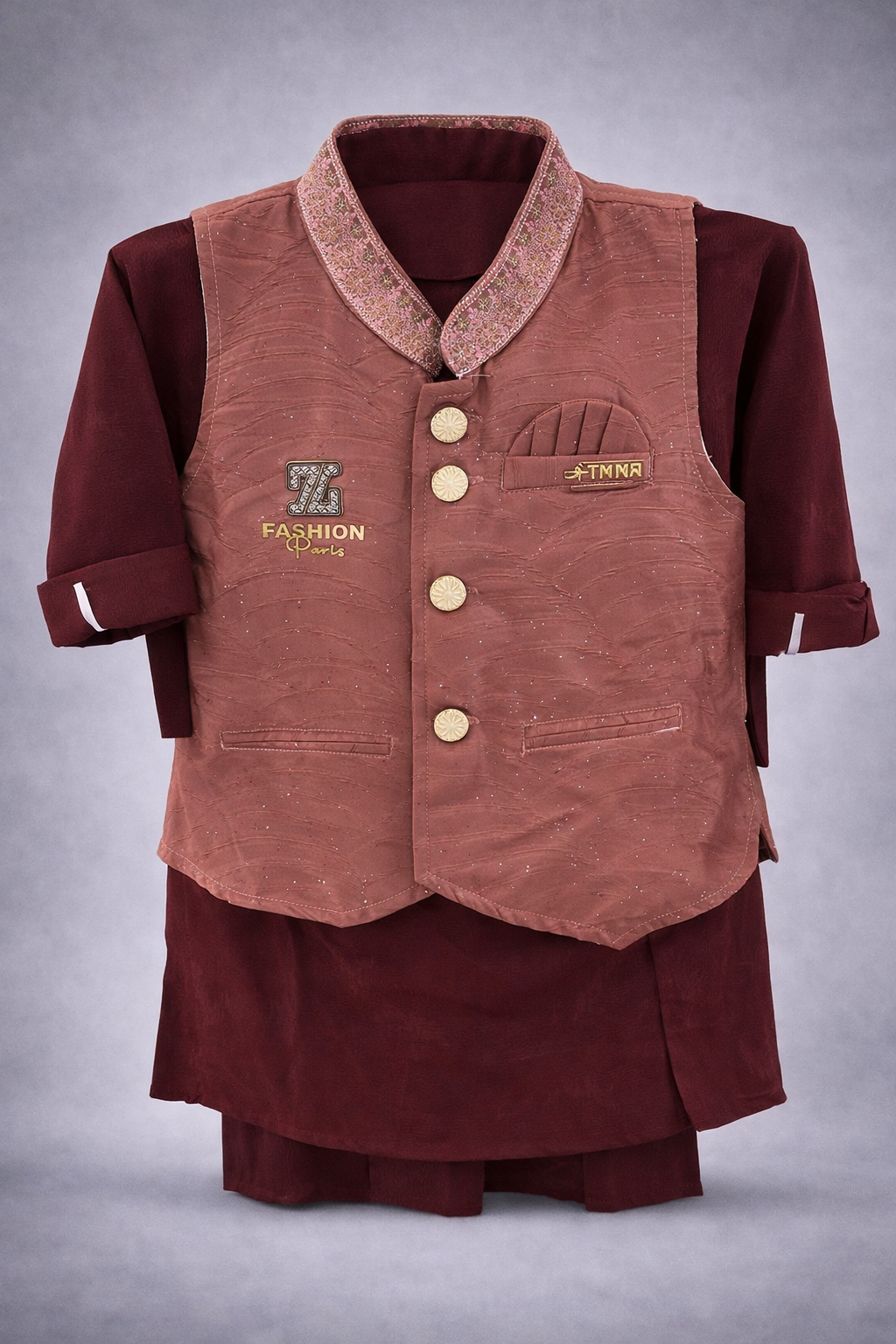 Kids Premium Kurta Pajama Set with Designer Waistcoat 403
