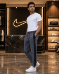 Performance Side-Stripe Sports Track Pants NKTP Ash