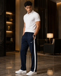 Performance Side-Stripe Sports Track Pants NKTP Navy