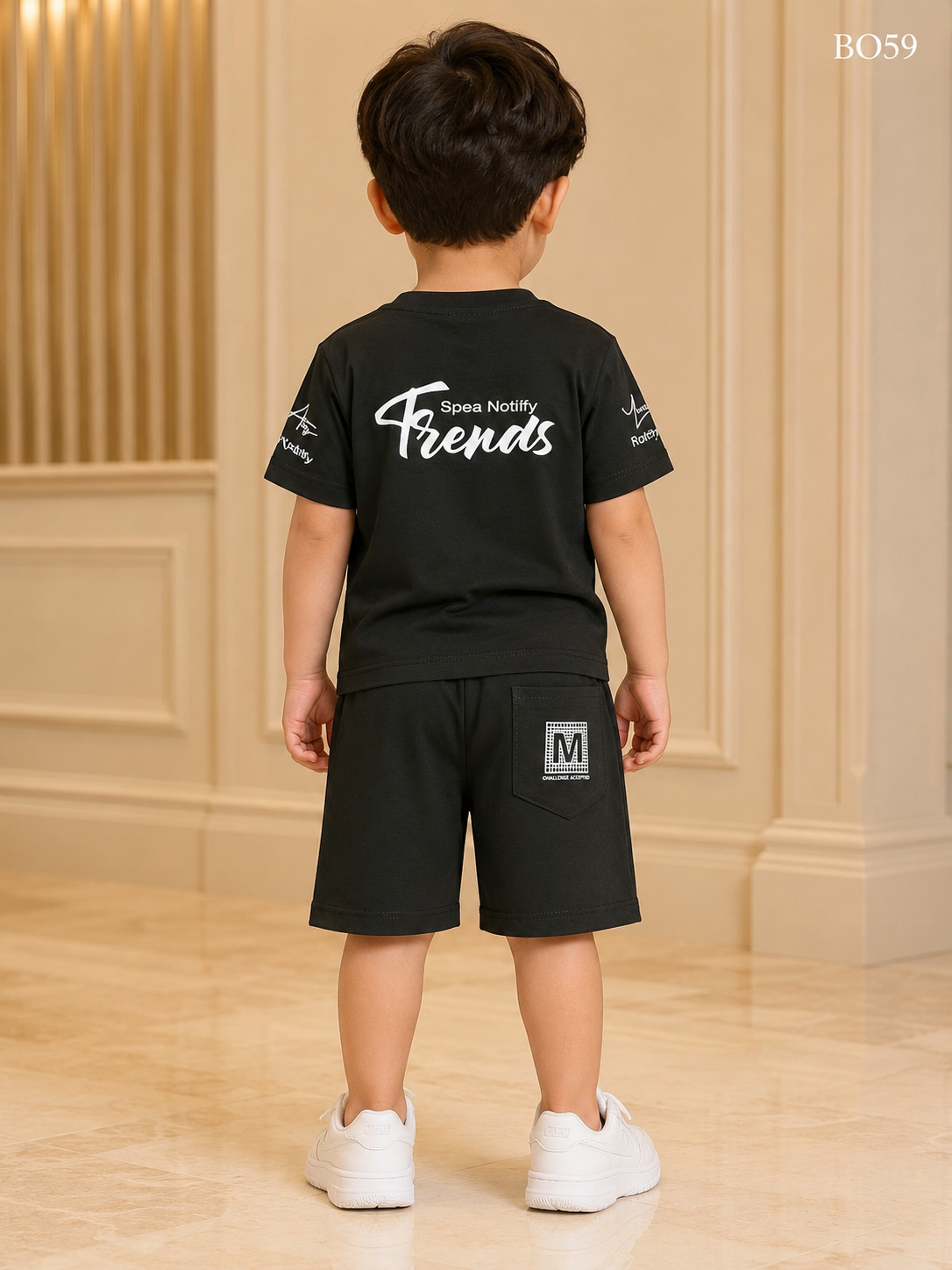 Boys Premium Graphic T-Shirt & Shorts Set-BO59