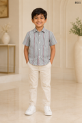 Boys Premium Stripe Short Sleeve Shirt-BS11