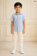 Boys Premium Stripe Short Sleeve Shirt-BS14