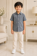 Boys Premium Stripe Short Sleeve Shirt-BS15