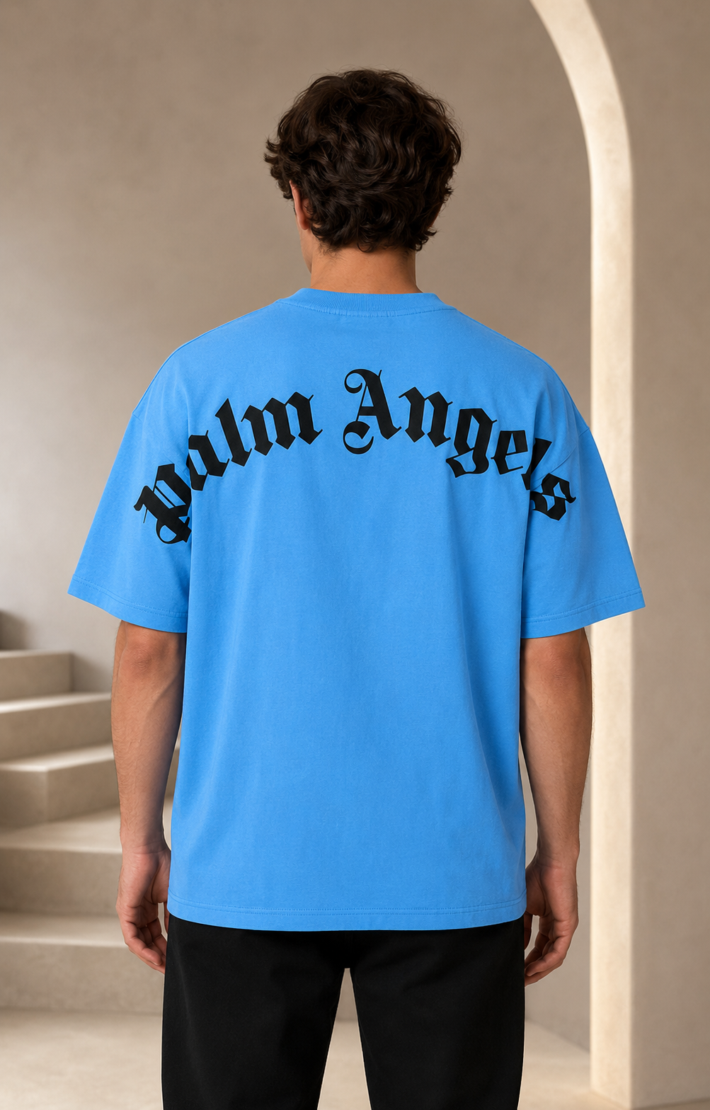 GATSBY Mens Oversized T-shirt G110 Blue