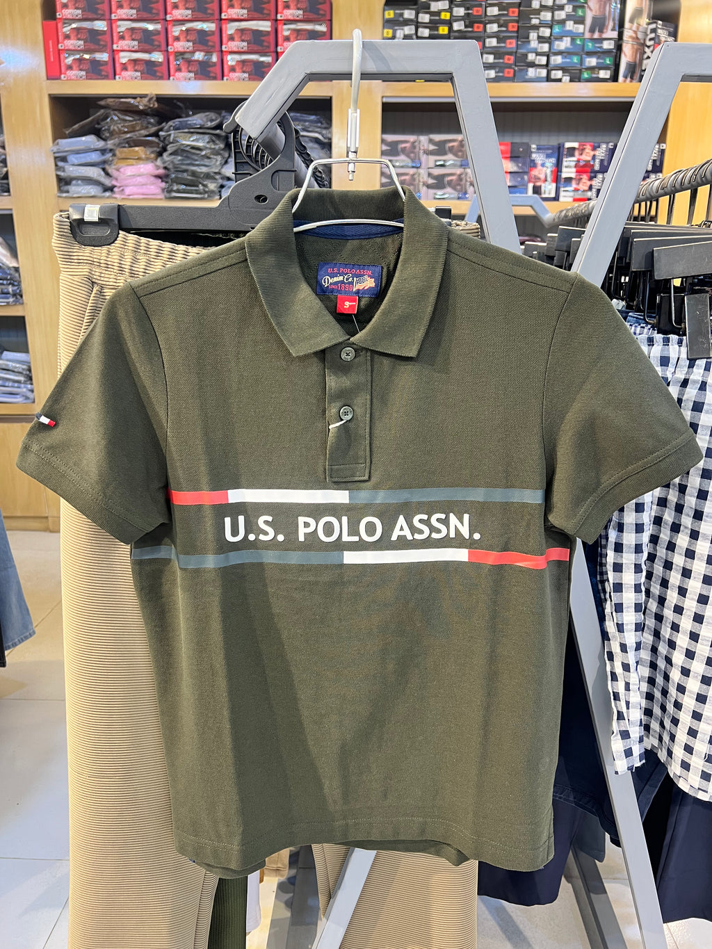 GATSBY Men’s Classic Stripe Polo Shirt olive 9001