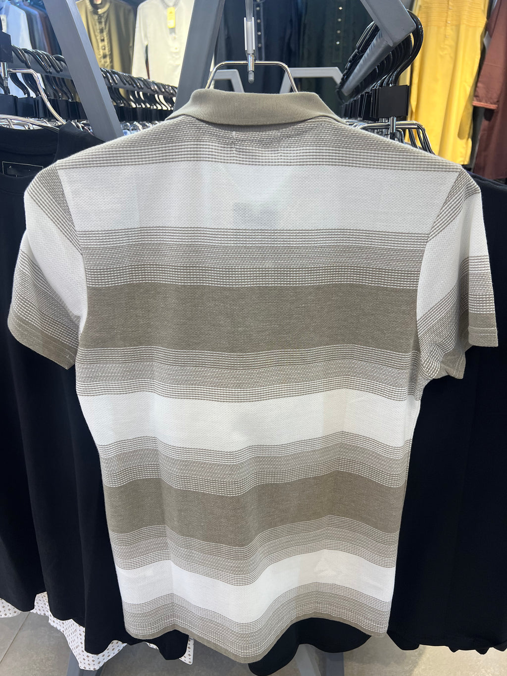 GATSBY Mans Polo T-SHIRT _ Cotton & Silk KE2616 Ash Print