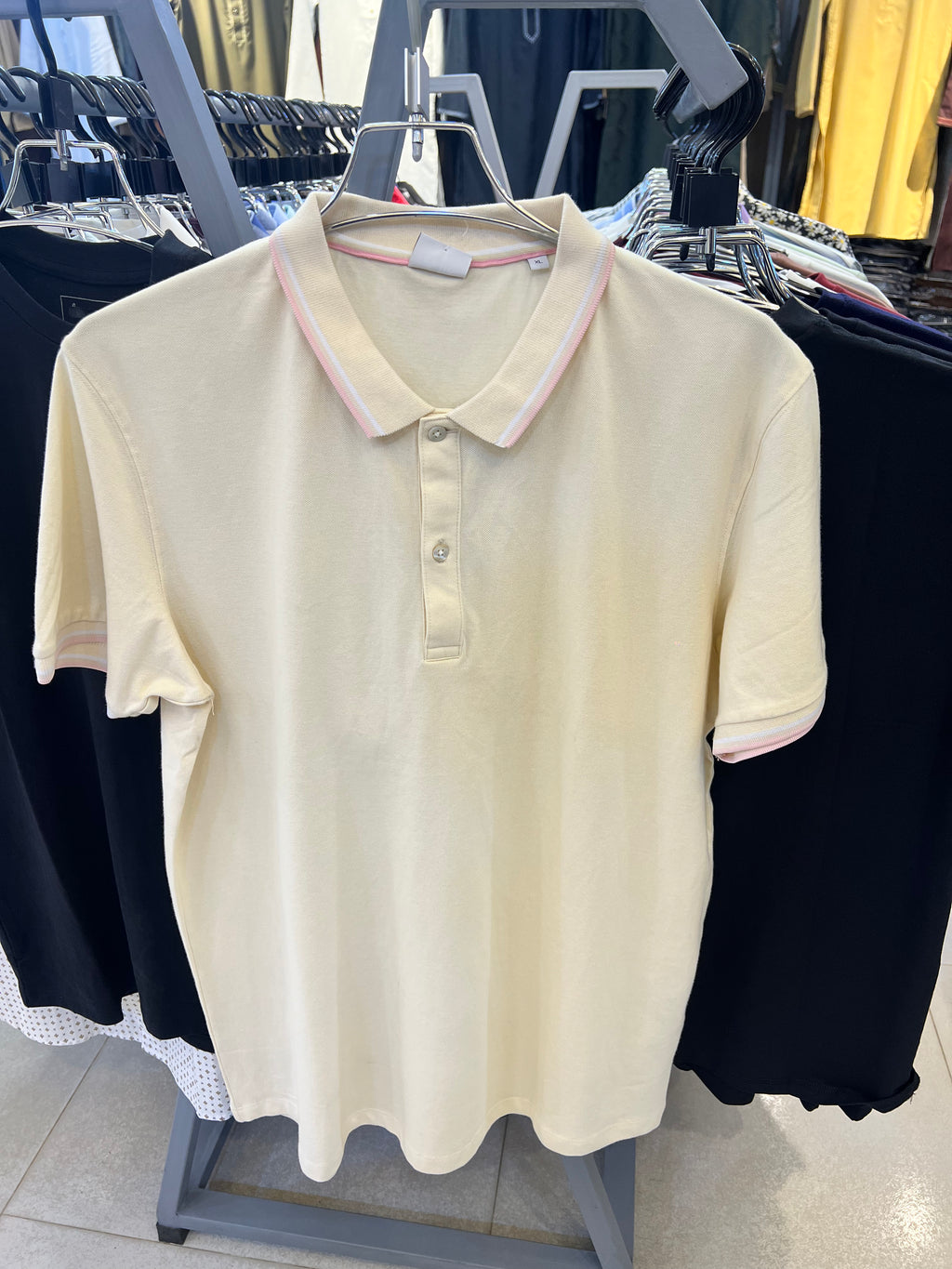 GATSBY Mens Polo T-shirt celio Cream White 4010