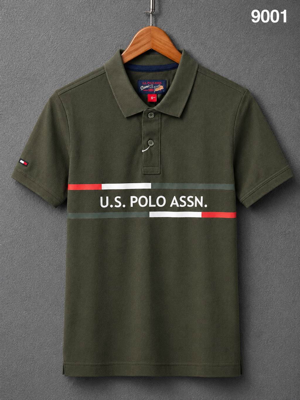 GATSBY Men’s Classic Stripe Polo Shirt olive 9001