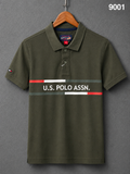 GATSBY Men’s Classic Stripe Polo Shirt olive 9001