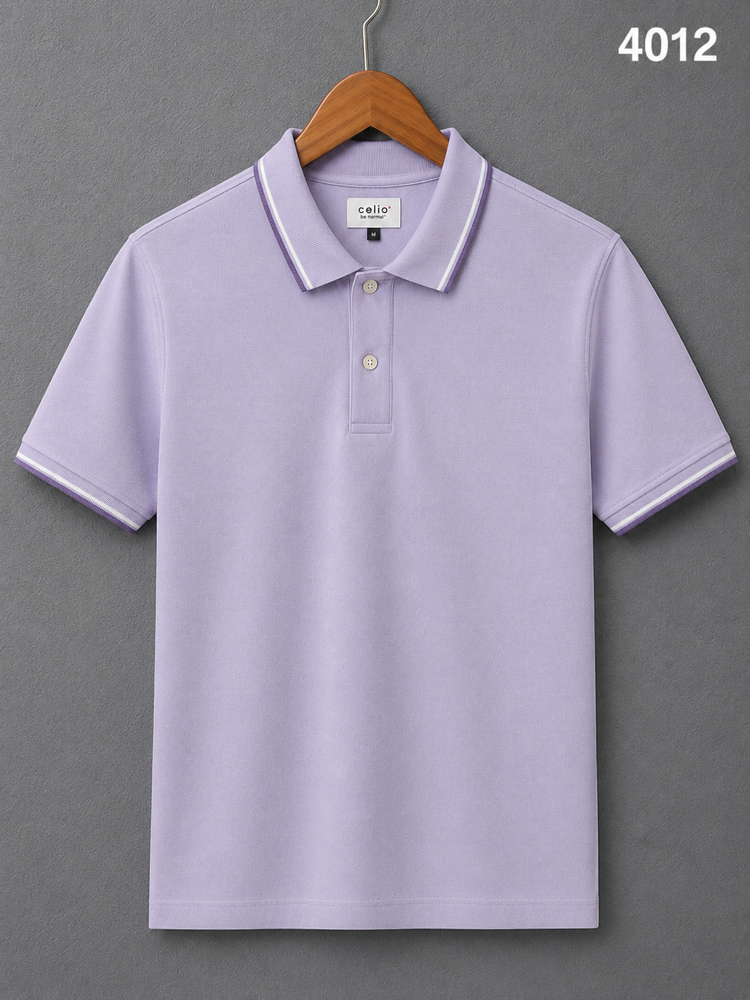 GATSBY Mens Polo T-shirt celio Light Lavender Pastel 4012