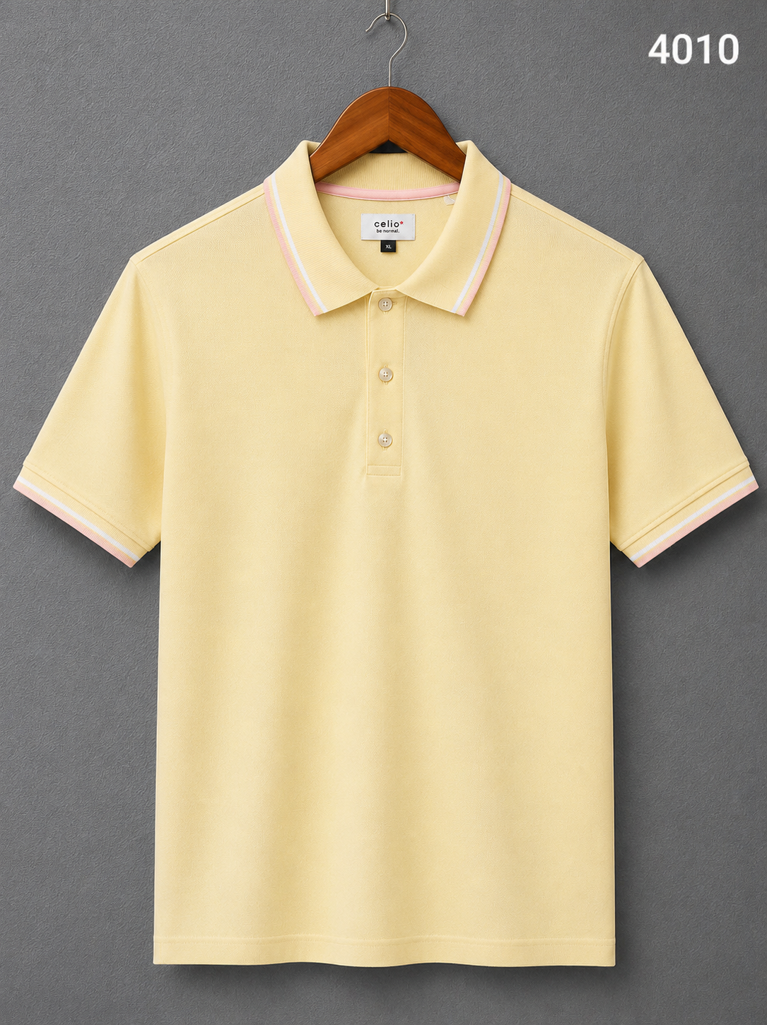 GATSBY Mens Polo T-shirt celio Cream White 4010