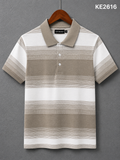 GATSBY Mans Polo T-SHIRT _ Cotton & Silk KE2616 Ash Print