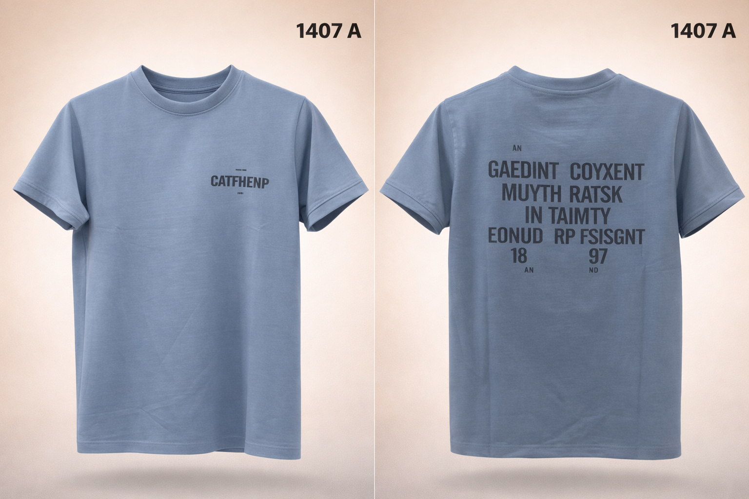Gatsby Typography Printed T-Shirt for Men – Premium Cotton Regular Fit 1407 A-BABY BLUE