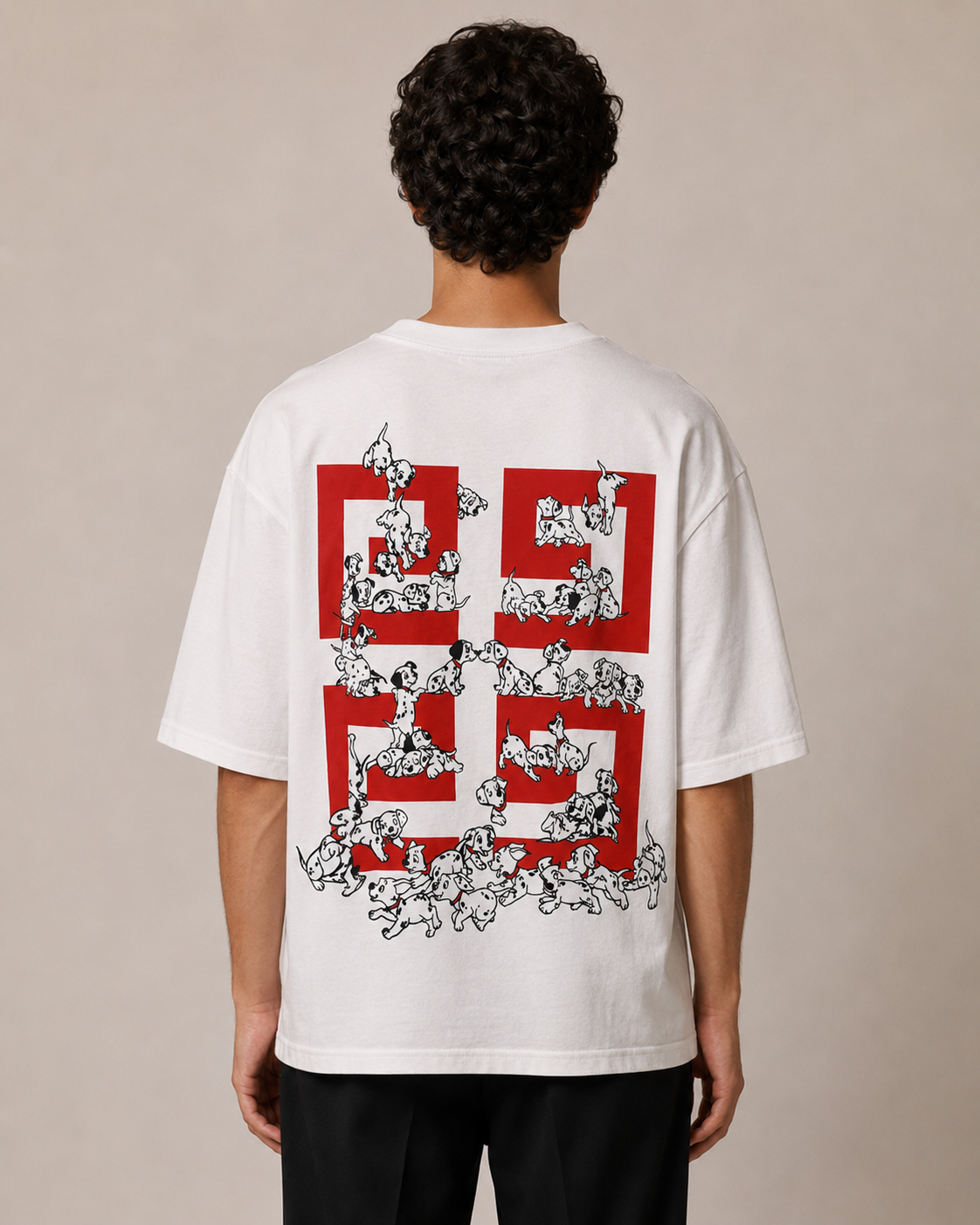 GATSBY Mens Oversized T-shirt _Givenchy G117 White