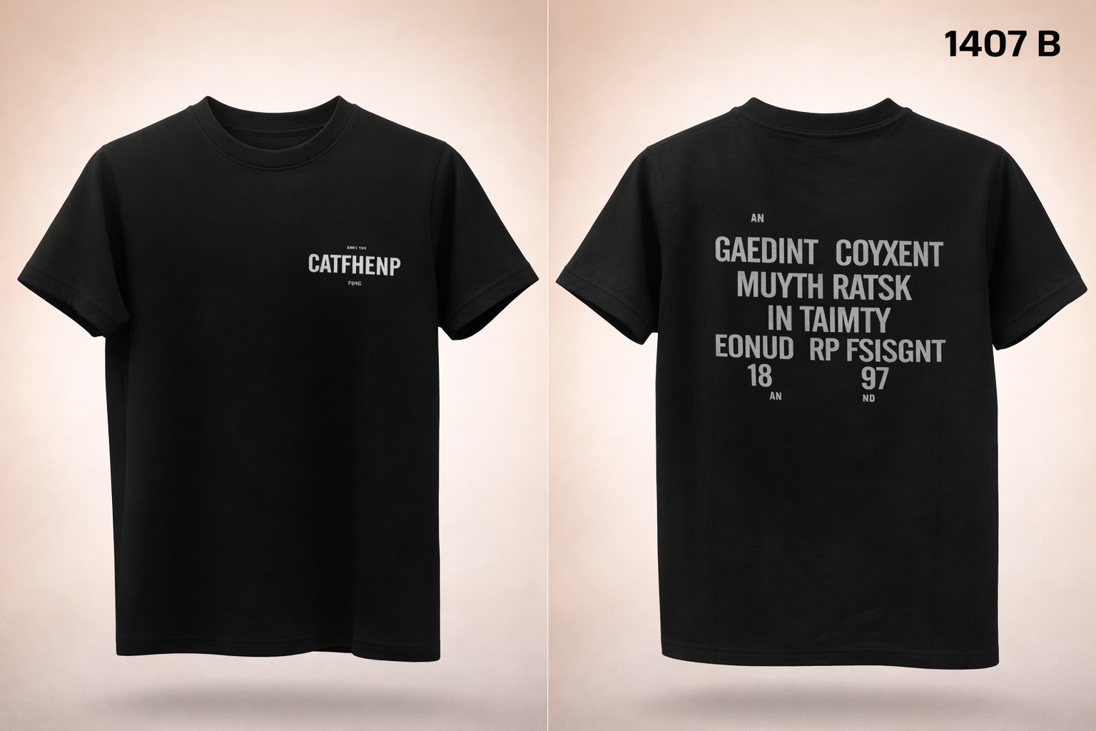 Gatsby Typography Printed T-Shirt for Men – Premium Cotton Regular Fit 1407 B - black