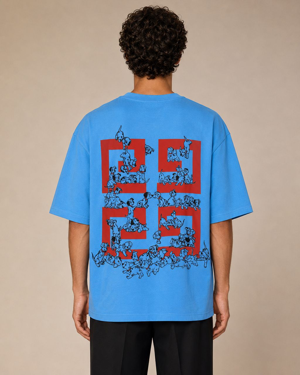 GATSBY Mens Oversized T-shirt _Givenchy G119 Blue