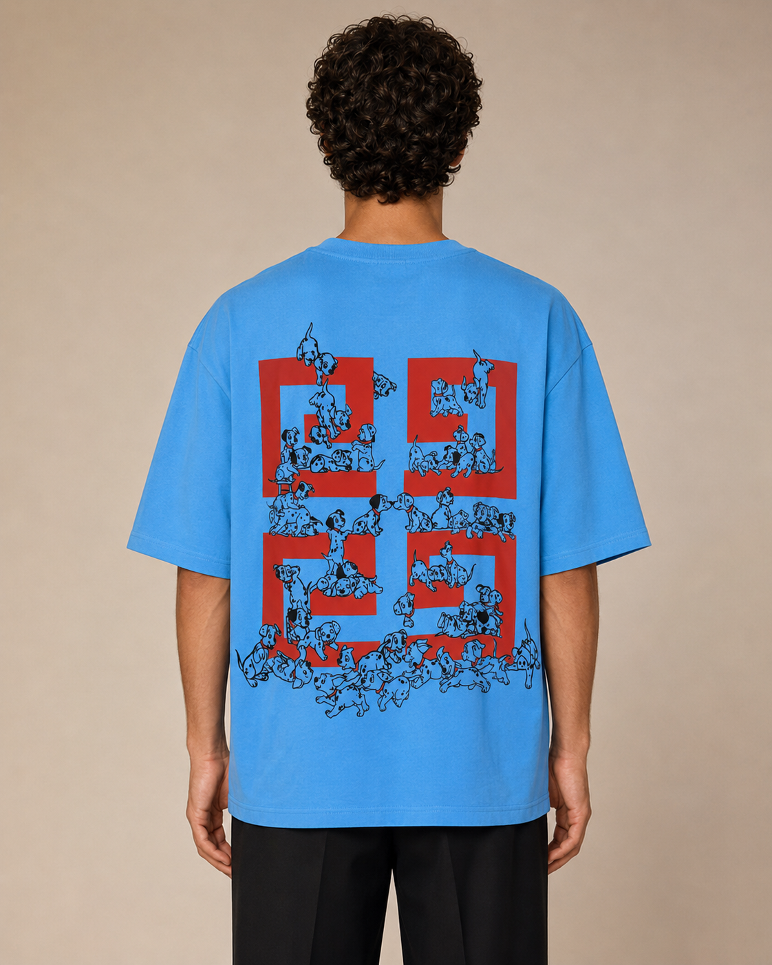 GATSBY Mens Oversized T-shirt _Givenchy G119 Blue