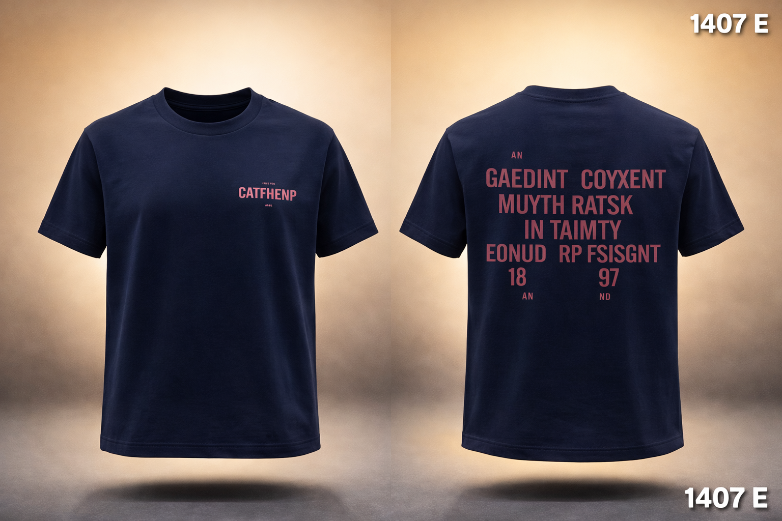 Gatsby Typography Printed T-Shirt for Men – Premium Cotton Regular Fit 1407 E- navy