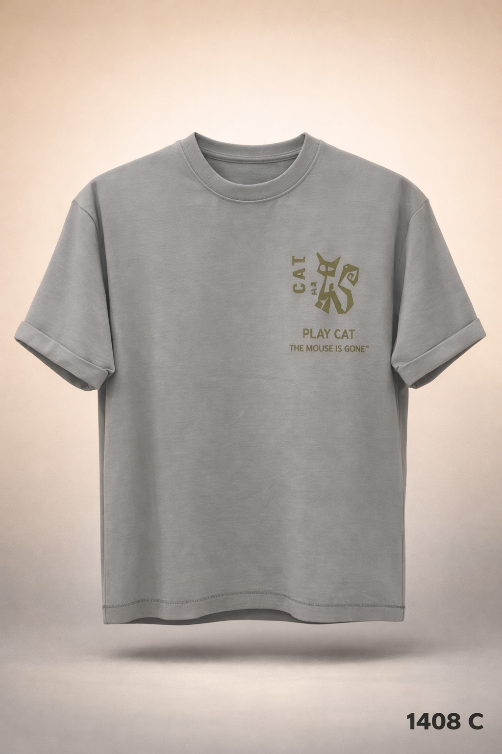 Gatsby Oversized T-Shirt for Men – Premium Stretch Cotton 1408 C - GRAY