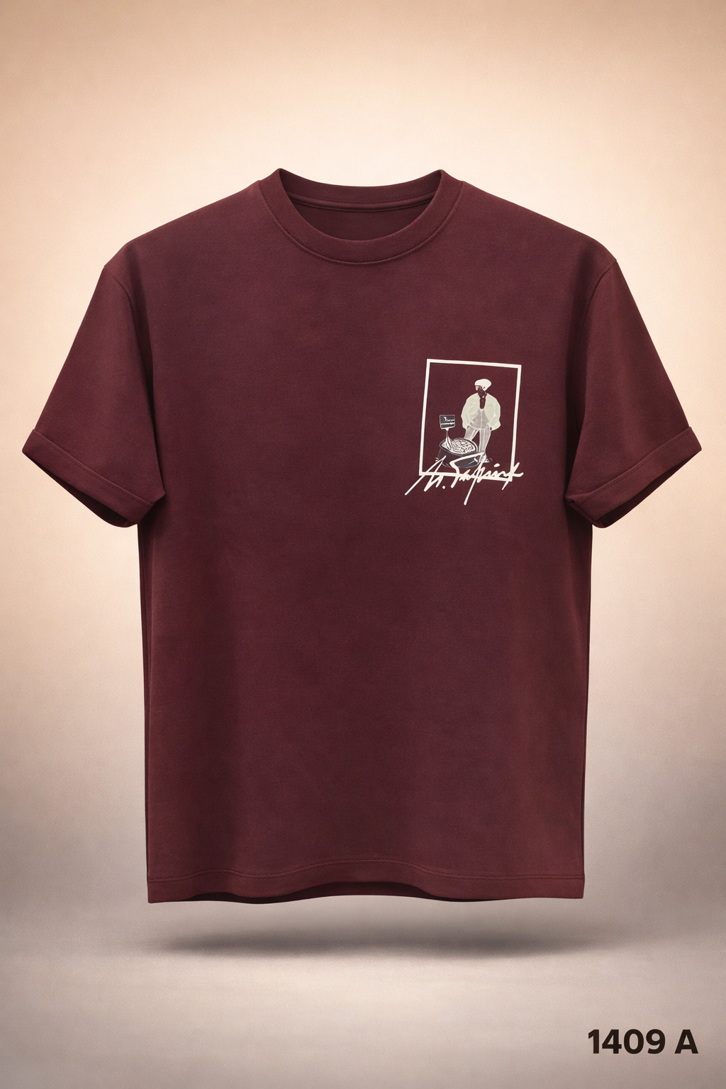 Gatsby Typography Printed T-Shirt for Men – Premium Cotton Regular Fit 1409 A- MAROON