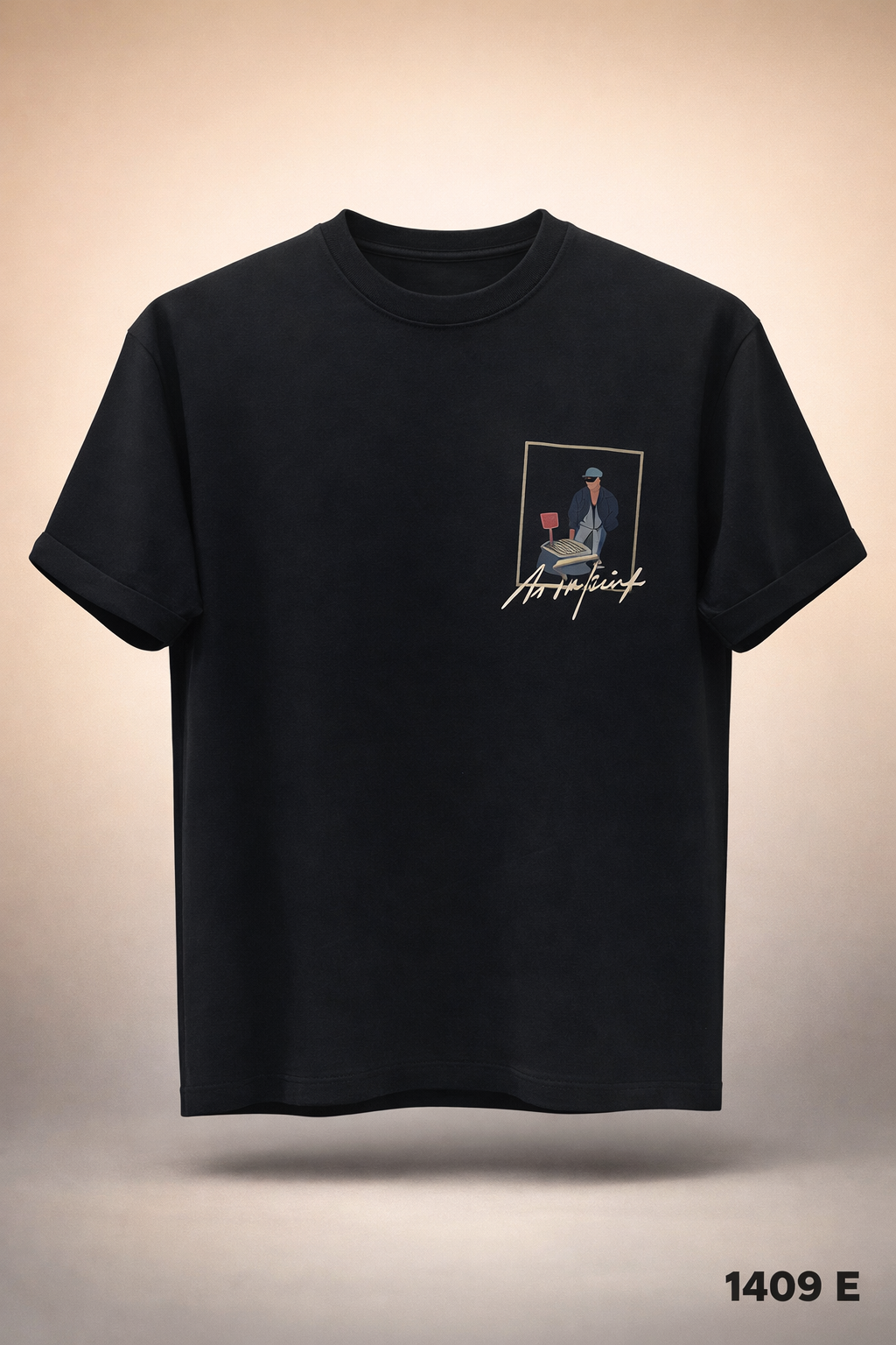 Gatsby Typography Printed T-Shirt for Men – Premium Cotton Regular Fit 1409 E- Black