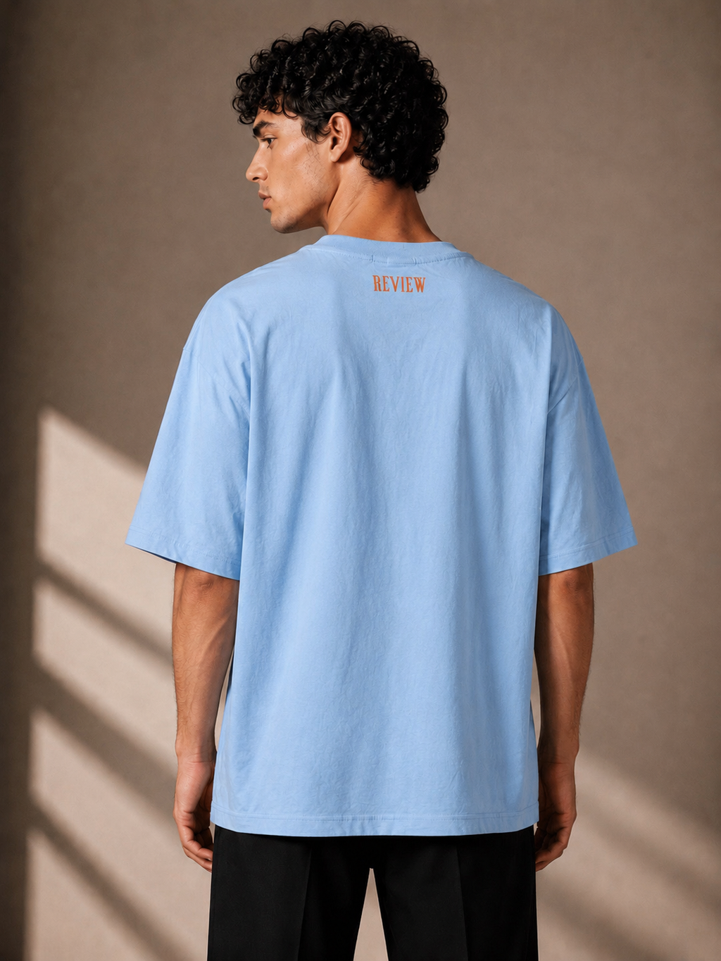 GATSBY Mens Oversized T-shirt _Review G122 Sky