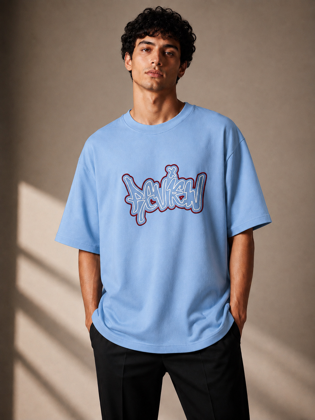 GATSBY Mens Oversized T-shirt _Review G123 Sky