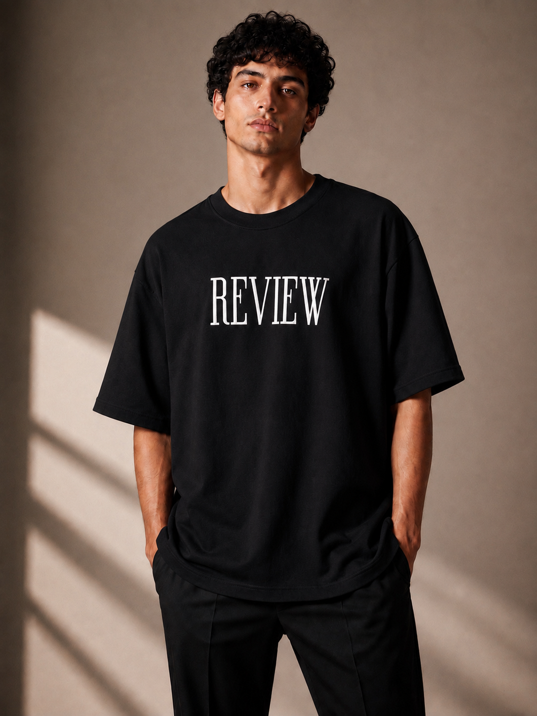 GATSBY Mens Oversized T-shirt _Review G124 Black