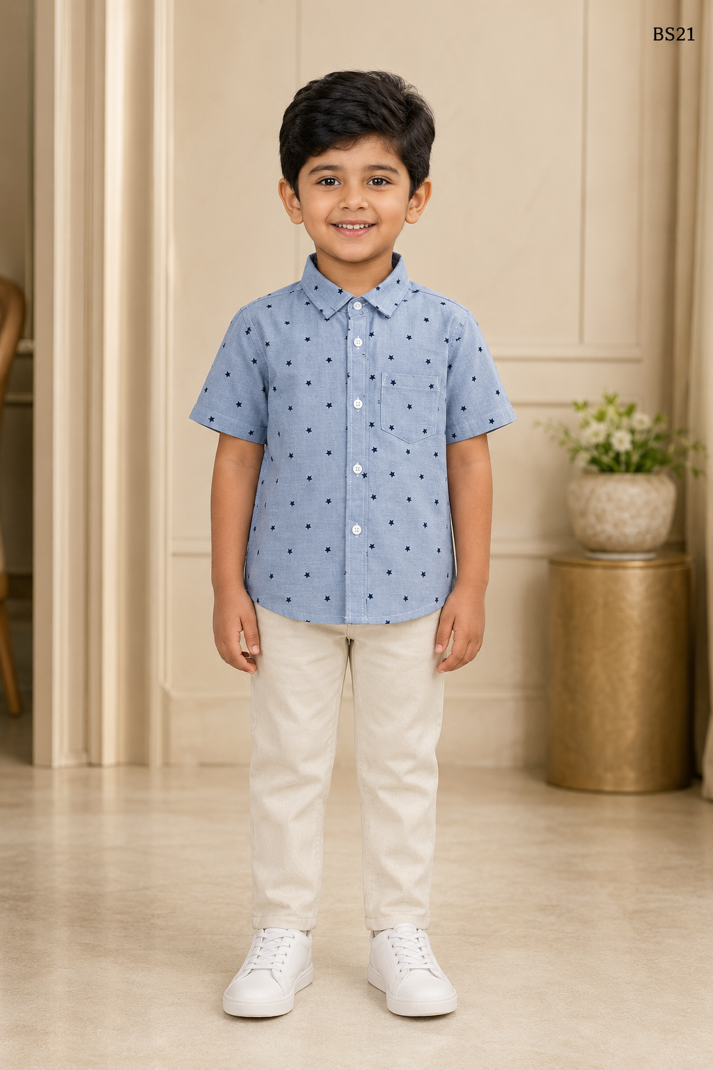 Boys Premium Print Short Sleeve Shirt-BS21