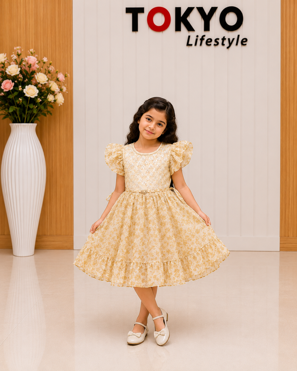 Baby Girls Elegant Embroidered Dress 261
