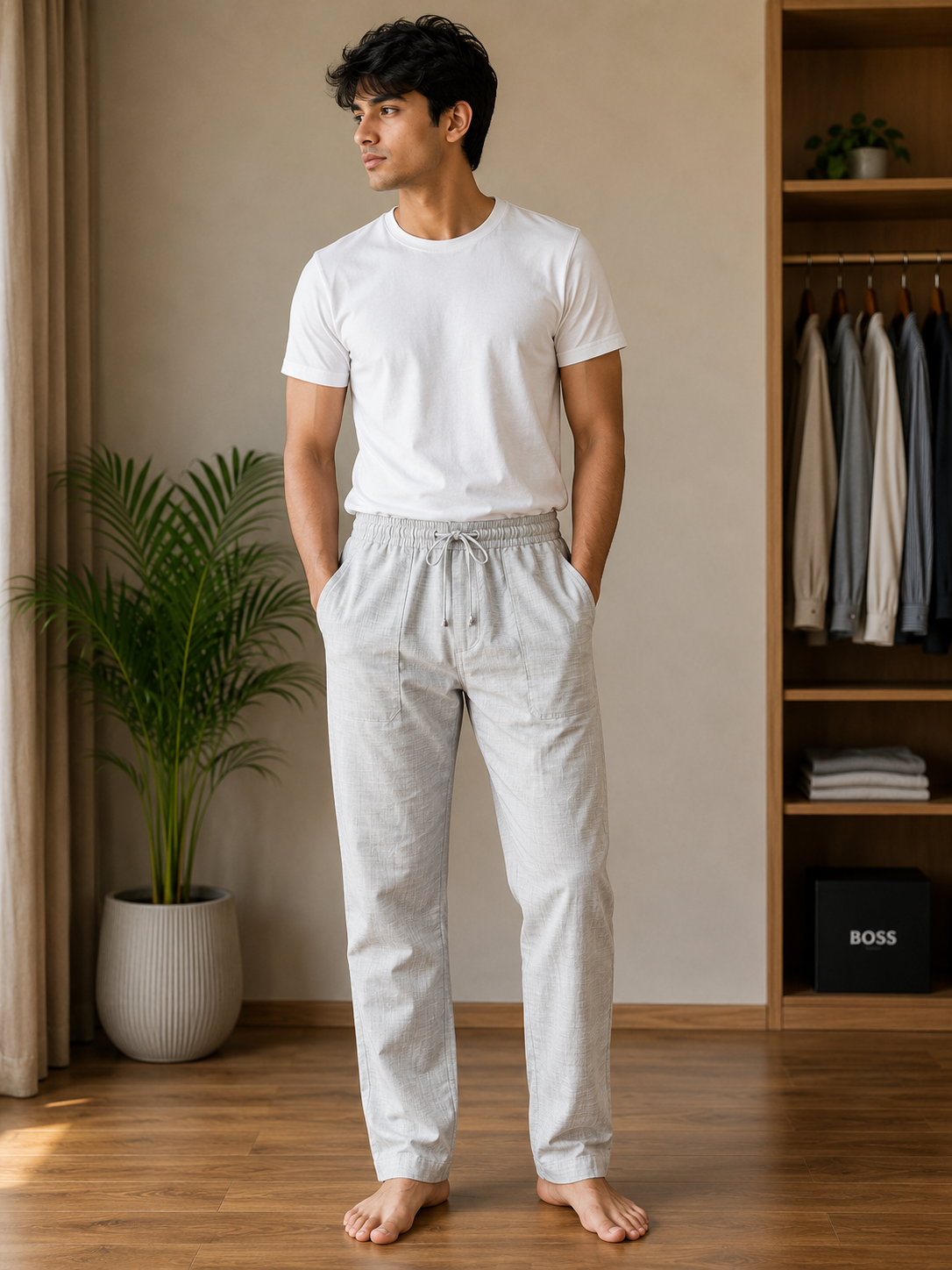 GATSBY Mens Summer Trouser _Next G133 White