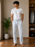 GATSBY Mens Summer Trouser _Next G136 White Check