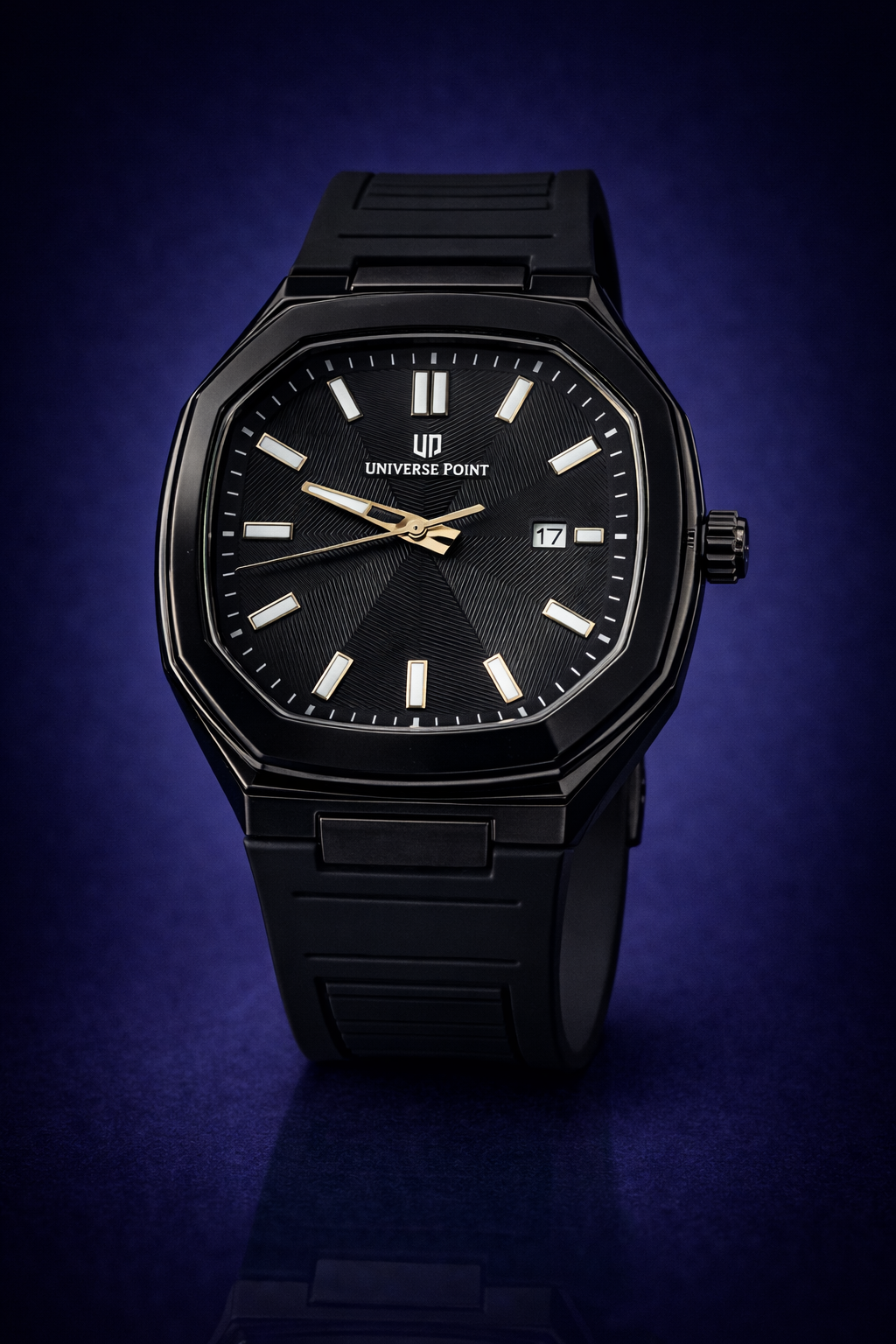 Universe Point Octagonal Black Case black Dial Men’s Watch B03