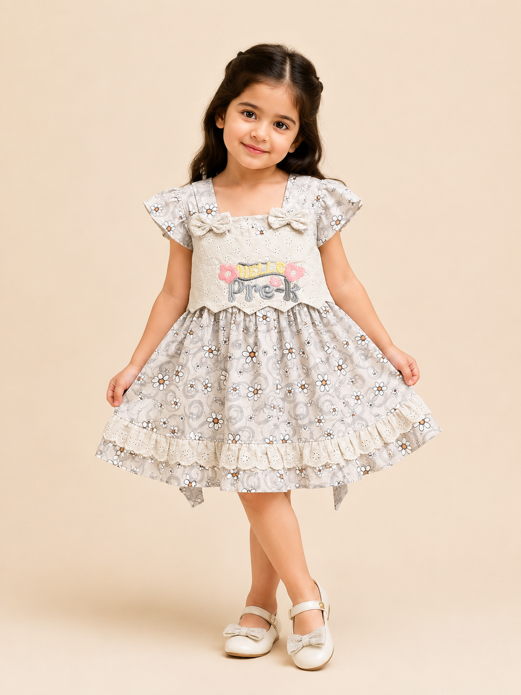 Girls Floral Dress Set with Bloomer 205