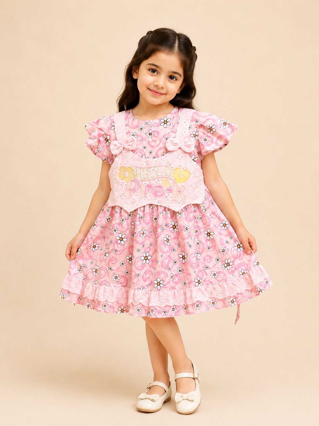 Girls Floral Dress Set with Bloomer 205